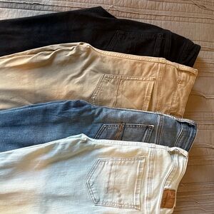 American Eagle Women's Skinny Jeans in Black, Tan, Blue, and Light blue 4 pair